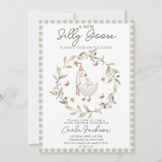 Une nouvelle invitation à la fête du Baby shower d (Devant)