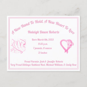 Une nouvelle main pour tenir Faire-part de naissan