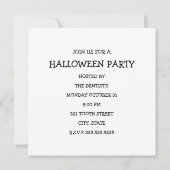 Une nuit d'Halloween chez le dentiste Invitation (Dos)