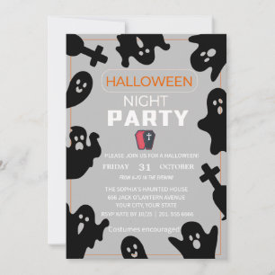 Une nuit Éffrayante avec des fantômes - Invitation