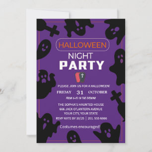 Une nuit Éffrayante avec des fantômes - Invitation