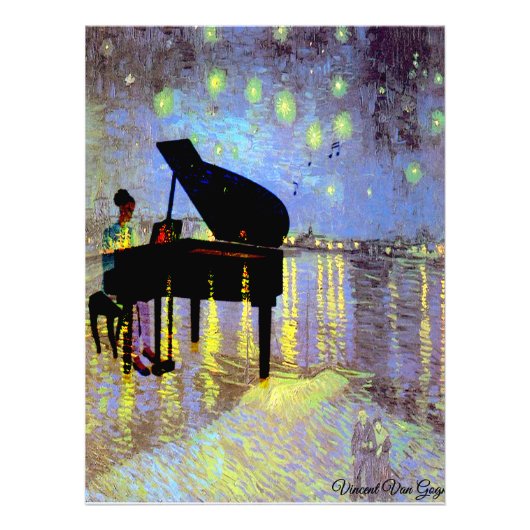 Une nuit étoilée à Rhome (Modifié) Van Gogh/ Photo (Devant)