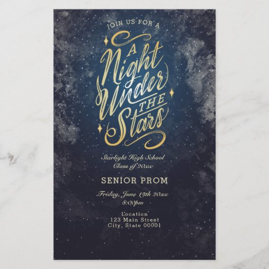 Une nuit sous les étoiles Événement Flyer Invitati (Devant)
