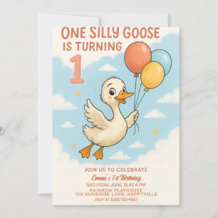 Une Oie Silly 1er Invitation Anniversaire Pour Fil