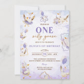 Une oie sotte 1er anniversaire Invitation de fête (Devant)
