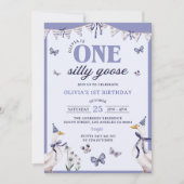 Une oie sotte 1er anniversaire Invitation de fête (Devant)