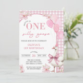 Une oie sotte 1er anniversaire Invitation de fête (Debout devant)