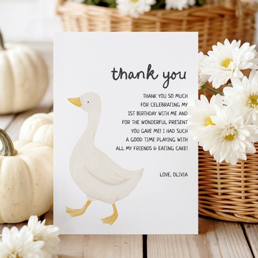 Une oie sotte 1er Merci d'anniversaire