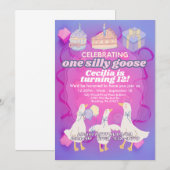 Une oie sotte Invitation Anniversaire Enfants colo (Devant / Derrière)