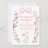 Une oie sotte invitation Fleurs sauvages arc rose (Devant)