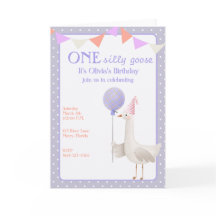 Une Oie sotte première invitation anniversaire