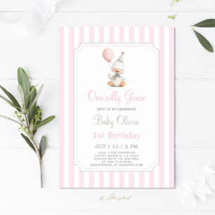 Une oie sotte Sage 1er Anniversaire Invitation fil