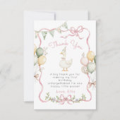 Une oie stupide Pink Bow Carte de remerciements d' (Devant)