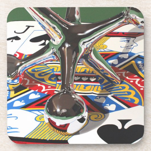 Une paire de crics, dessous de verre en plastique (Devant)