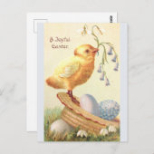 Une Pâques Joyeuse ... Carte Pâques vintage (Devant / Derrière)