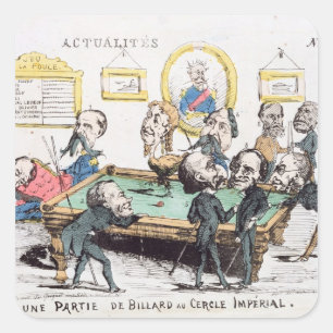Une Partie de Billard au Cercle Imperial" Vierkante Sticker