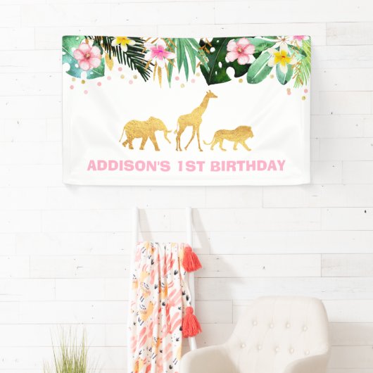 Une partie sauvage d'animaux de jungle de bannière (En situation)