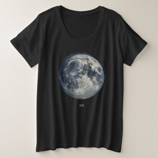 Une peinture de la lune dans un T-Shirt spatial (Design devant)