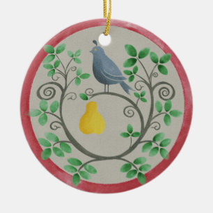 Une perdrix dans un ornement de Noël d'arbre à p