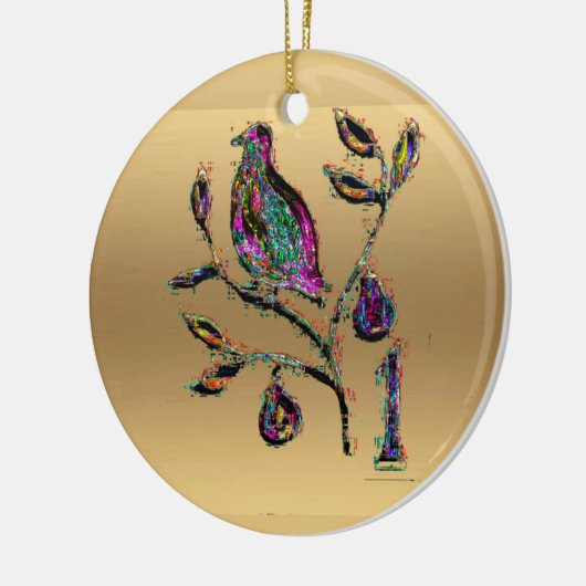 Une perdrix dans une décoration d'or de poirier (Gauche)