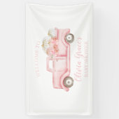Une petite bannière de camion rose Baby shower Cit (Vertical)
