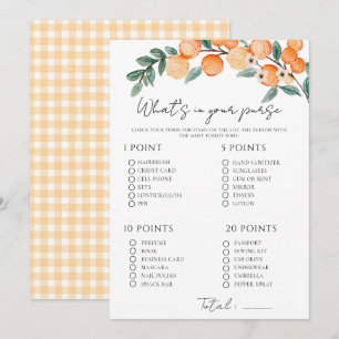 Une petite carte de jeu de baby shower Orange Citr