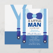 Une petite carte d'invitation baby shower homme (Devant / Derrière)