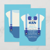 Une petite carte d'invitation baby shower homme (Devant / Derrière)