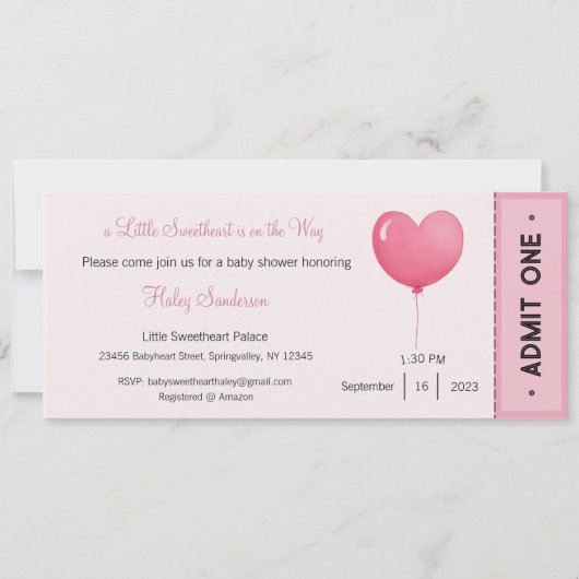 Une petite chérie est sur la voie Invitation (Devant)