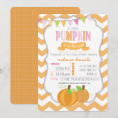 Une Petite Citrouille Invitation Baby shower fille (Devant / Derrière)