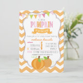 Une Petite Citrouille Invitation Baby shower fille (Debout devant)