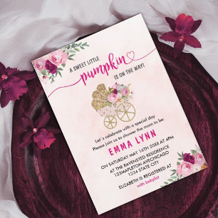 Une Petite Citrouille Invitation Baby shower fille
