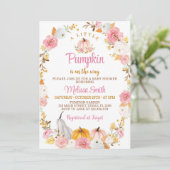 Une Petite Citrouille Invitation Baby shower fille (Debout devant)