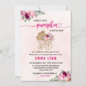 Une Petite Citrouille Invitation Baby shower fille (Devant)