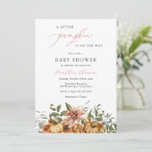 Une petite Citrouille Invitation Baby shower fille (Debout devant)