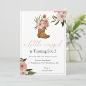 Une Petite Femme Florale Invitation Anniversaire (Debout devant)