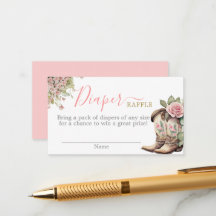 Une petite fille Baby shower fille carte de raffle