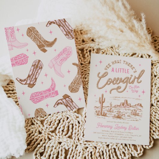 Une petite fille Baby shower Invitation