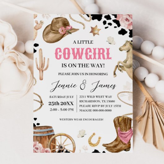 Une petite fille Baby shower Invitation