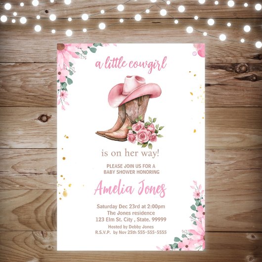 Une petite fille Baby shower Invitation