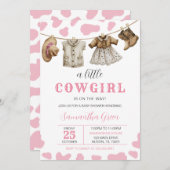 Une petite fille Baby shower Invitation (Devant / Derrière)