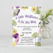 Une Petite Fleur sauvage Invitation Baby shower fi (Debout devant)