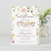 Une Petite Fleur sauvage Invitation Baby shower fi (Debout devant)