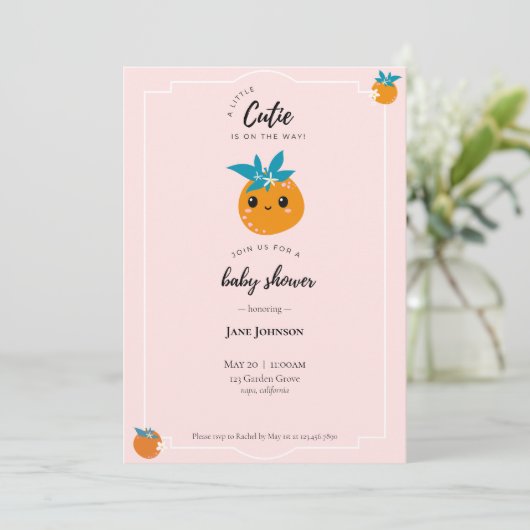 Une petite invitation au Baby shower Cutie (Debout devant)
