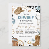 Une petite invitation au Baby shower de cowboy (Devant)