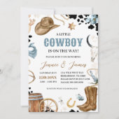 Une petite invitation au Baby shower de cowboy (Devant)