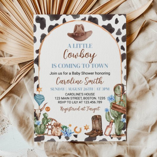 Une petite invitation au Baby shower de cowboy