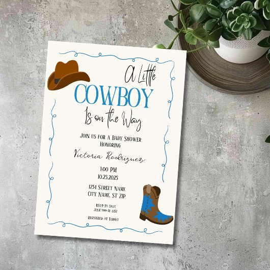 Une petite invitation au Baby shower de cowboy