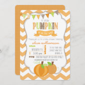 Une Petite Invitation Baby shower Citrouille (Devant / Derrière)