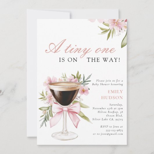 Une Petite Invitation Baby shower Espresso Martini (Devant)